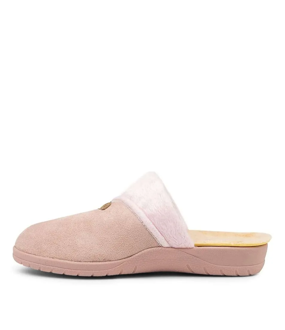 Ziera Comfy W Pale Pink Microsuede Slippers